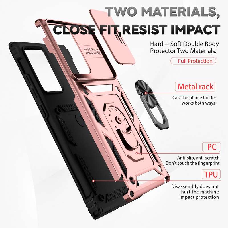 For Samsung Galaxy Note20 Ultra Sliding Camshield Holder Phone Case(Black)