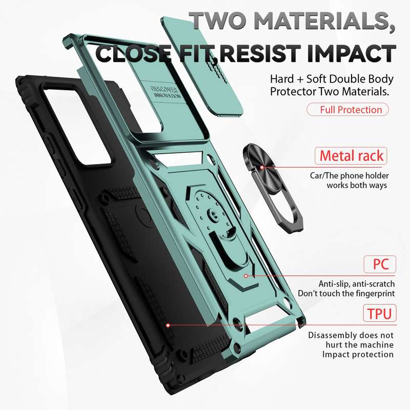 For Samsung Galaxy Note20 Ultra Sliding Camshield Holder Phone Case(Black)