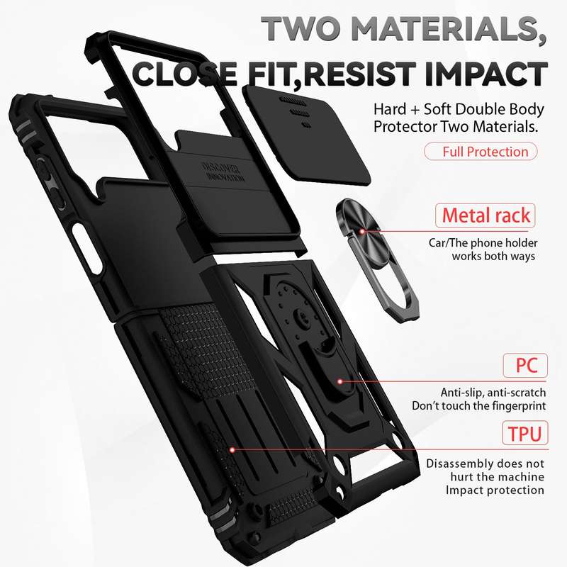 For Samsung Galaxy Z Flip4 Sliding Camshield Holder Phone Case(Red)