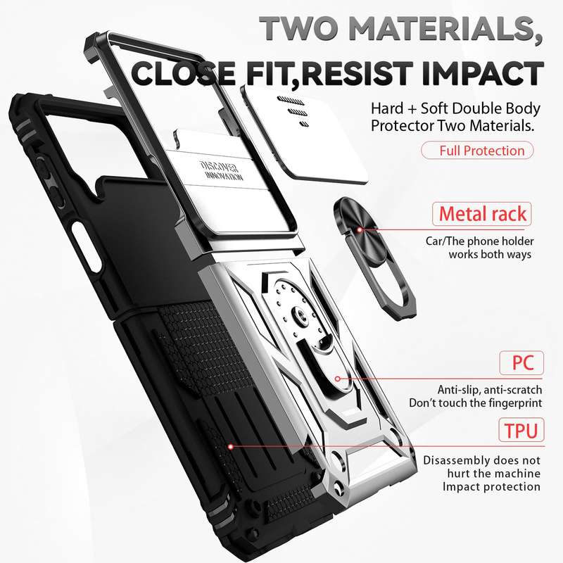 For Samsung Galaxy Z Flip4 Sliding Camshield Holder Phone Case(Red)