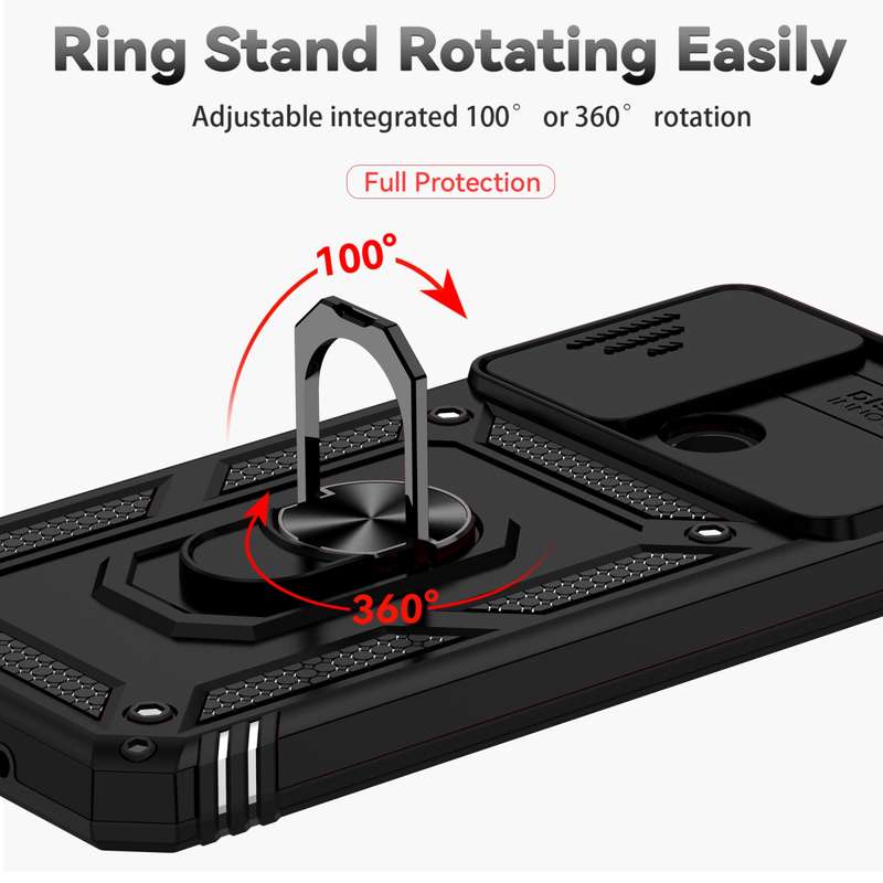 For Xiaomi Redmi 10A Sliding Camshield Holder Phone Case(Black)