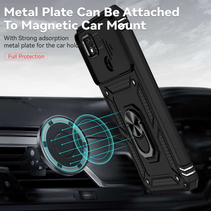 For Xiaomi Redmi 10A Sliding Camshield Holder Phone Case(Black)
