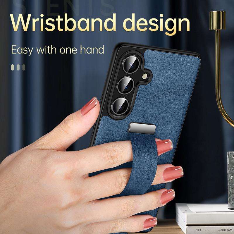 For Samsung Galaxy S25 Ultra 5G SULADA PC Hybrid Leather Texture Skin Feel Shockproof Phone Case(Bla