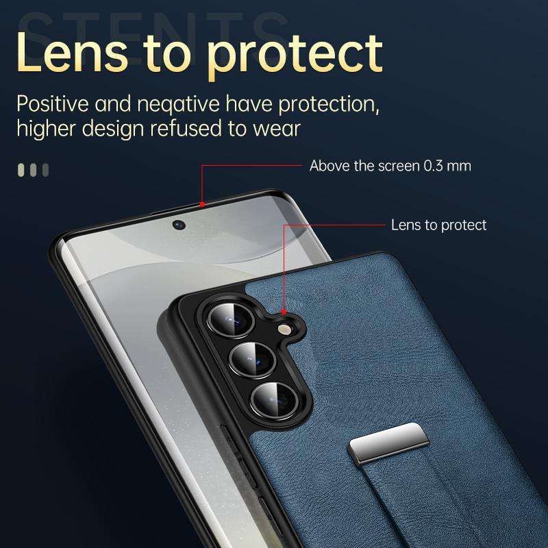 For Samsung Galaxy S25 Ultra 5G SULADA PC Hybrid Leather Texture Skin Feel Shockproof Phone Case(Bla