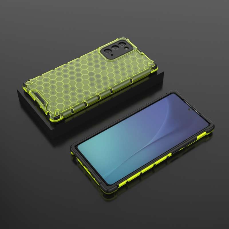 For Samsung Galaxy Note 20 Shockproof Honeycomb PC + TPU Protective Case(Blue)