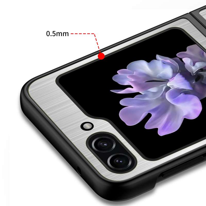 For Samsung Galaxy Z Flip5 Stainless Steel Shockproof Phone Case(Silver)