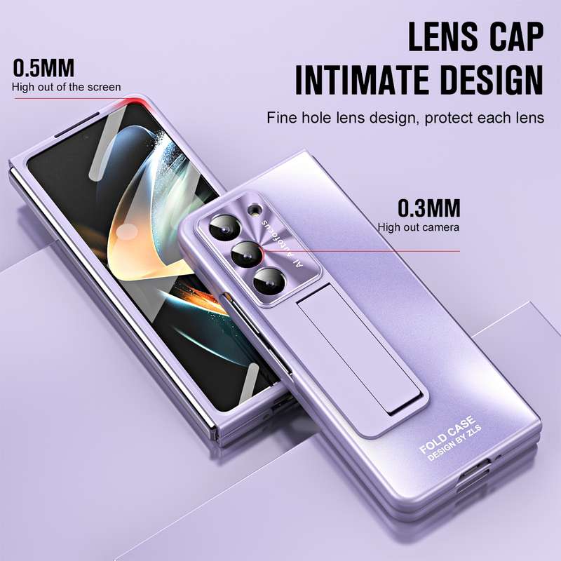 For Samsung Galaxy Z Fold5 5G Integrated AG Matte Folding Phone Case with Pen Slot(Purple)