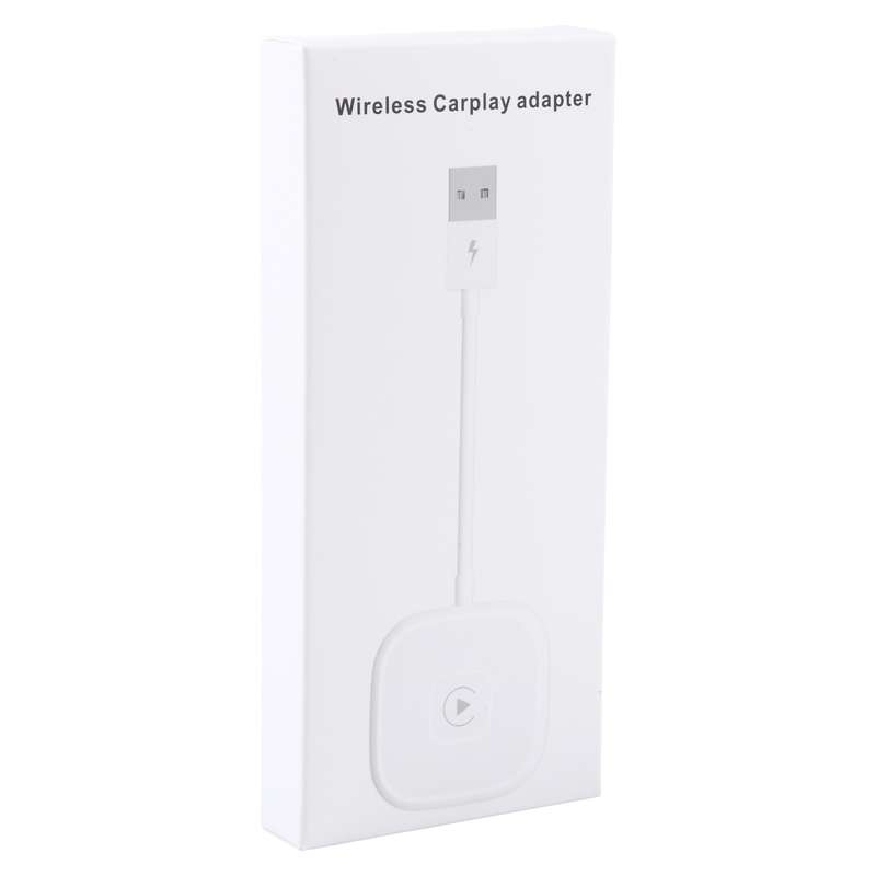 USB + USB-C / Type-C Wired to Wireless Carplay Adapter for iPhone(White)