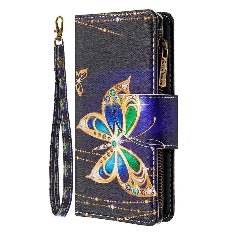 For Samsung Galaxy A70 Colored Drawing Pattern Zipper Horizontal Flip Leather Case with Holder & Car