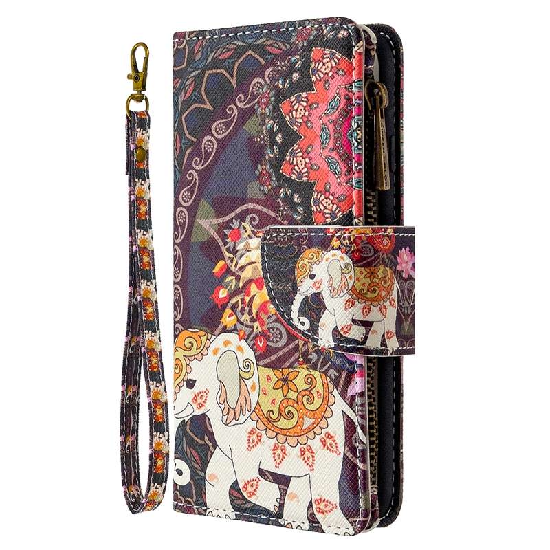 For Samsung Galaxy A70 Colored Drawing Pattern Zipper Horizontal Flip Leather Case with Holder & Car