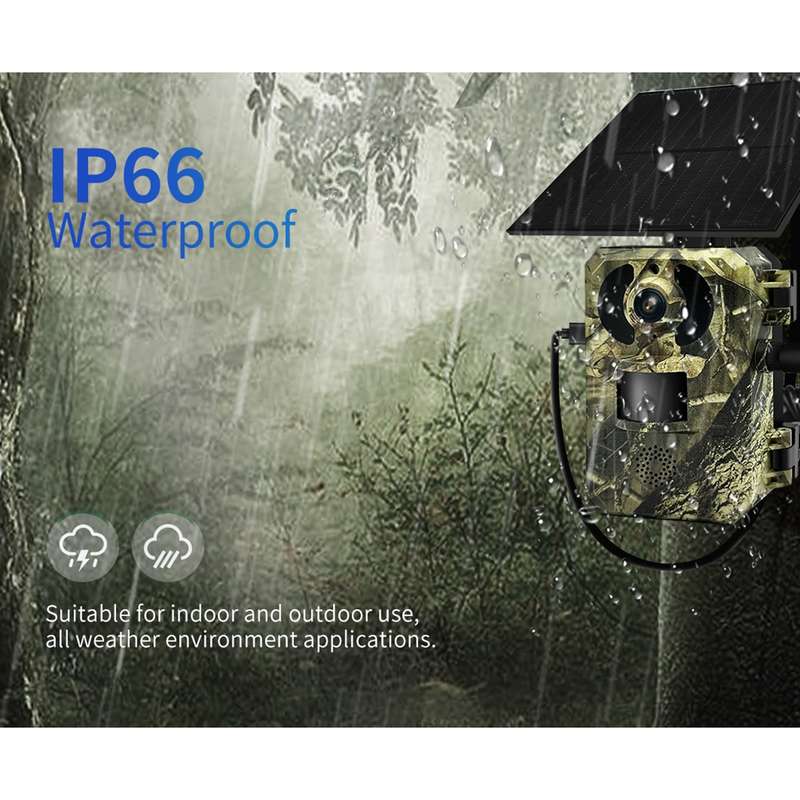 ESCAM QF380 4MP Network Solar PIR Alert Smart Wildlife Hunting Camera, 4G:AU Version(Camouflage)