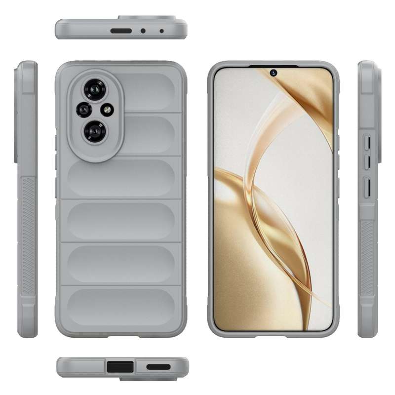 For Honor 200 Magic Shield TPU + Flannel Phone Case(Grey)