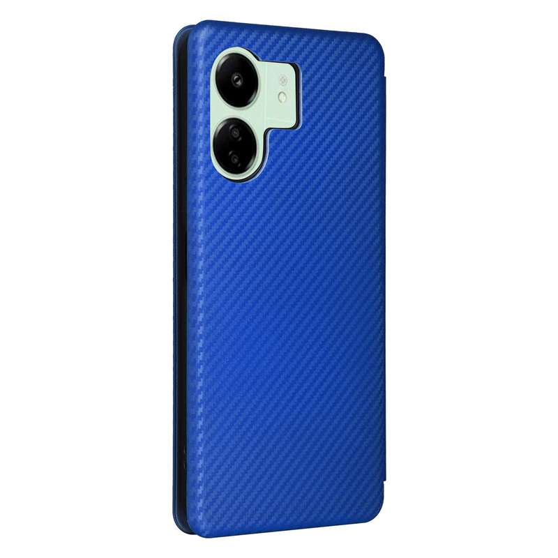 For Xiaomi Redmi 13C 5G / 4G Carbon Fiber Texture Flip Leather Phone Case(Blue)