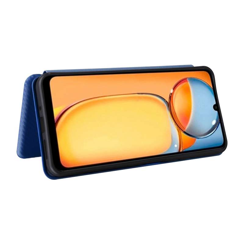 For Xiaomi Redmi 13C 5G / 4G Carbon Fiber Texture Flip Leather Phone Case(Blue)