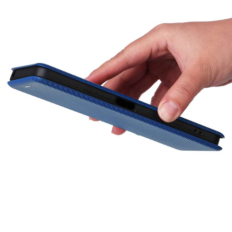 For Xiaomi Redmi 13C 5G / 4G Carbon Fiber Texture Flip Leather Phone Case(Blue)
