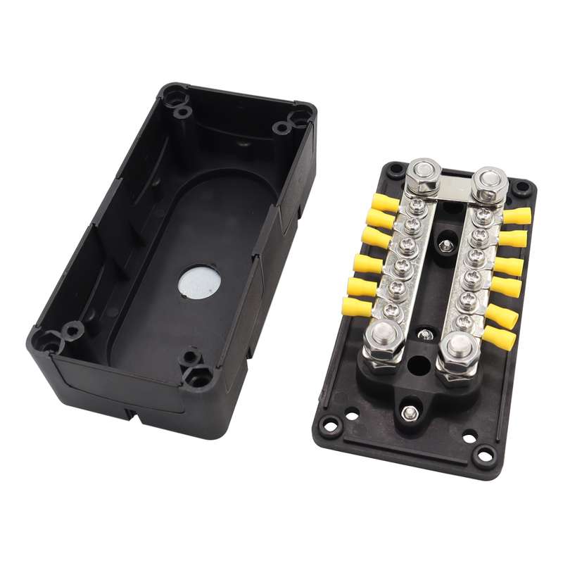 CP-3160 1 Pair 300A 12-48V RV Yacht Modified Double Row 12-way M6 Terminal Busbar with 24pcs Termina