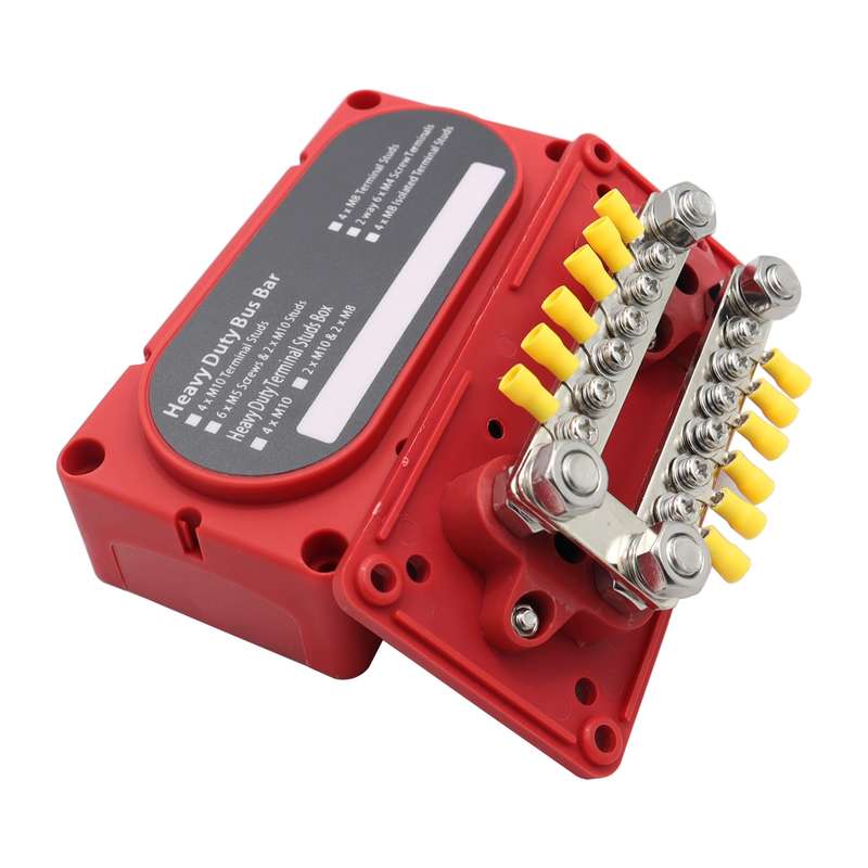 CP-3160 1 Pair 300A 12-48V RV Yacht Modified Double Row 12-way M6 Terminal Busbar with 24pcs Termina