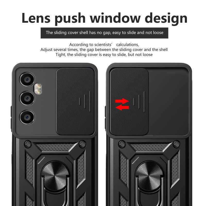 For Realme C65 4G Sliding Camera Cover Design TPU Hybrid PC Phone Case(Red)
