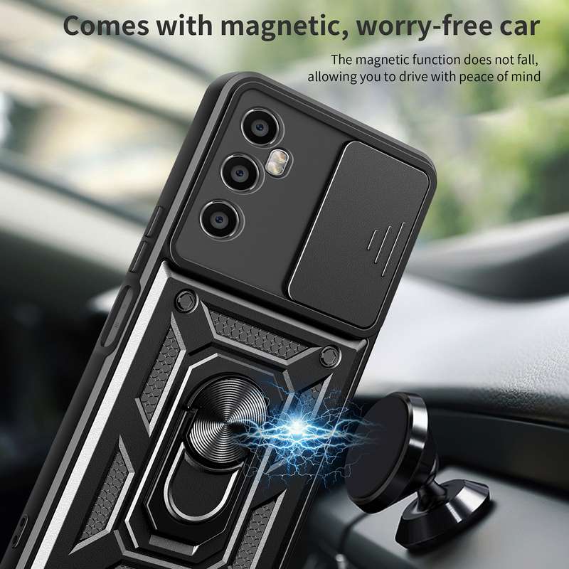 For Realme C65 4G Sliding Camera Cover Design TPU Hybrid PC Phone Case(Red)