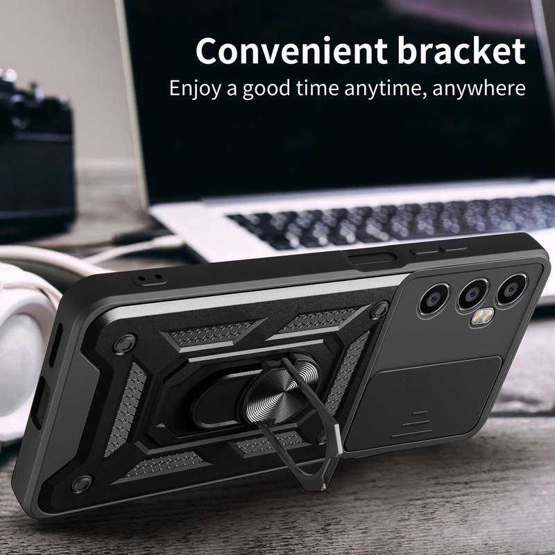 For Realme C65 4G Sliding Camera Cover Design TPU Hybrid PC Phone Case(Red)