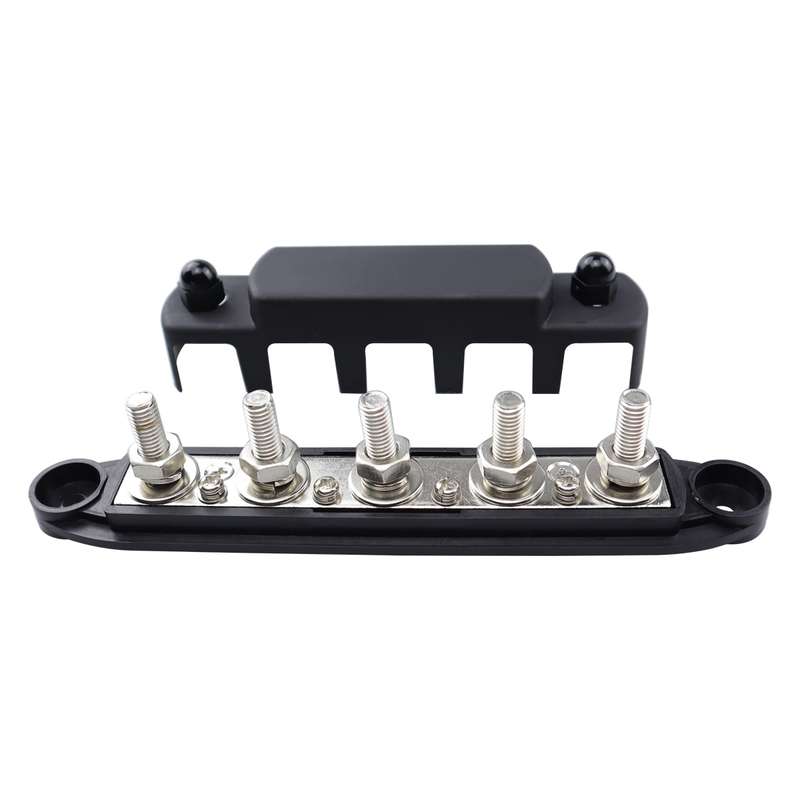 CP-4122-01 RV Yacht M8 Single Row 5-way Power Distribution Block Busbar with Cover