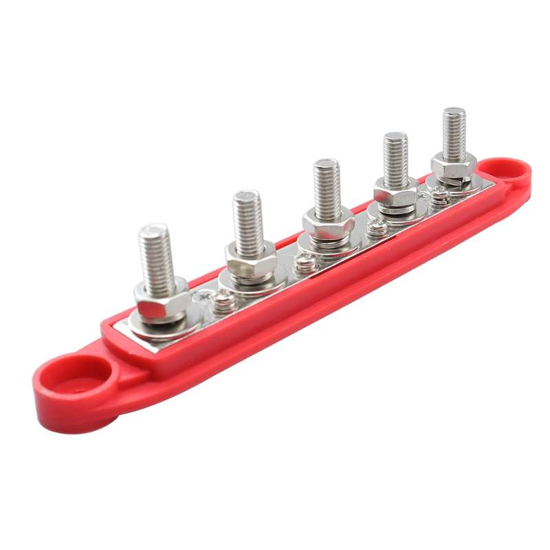 CP-4122-02 RV Yacht M8 Single Row 5-way Power Distribution Block Busbar with Cover