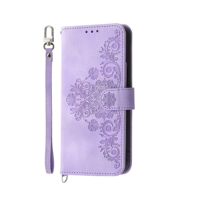 For vivo Y36 Skin Feel Flowers Embossed Wallet Leather Phone Case(Pink)