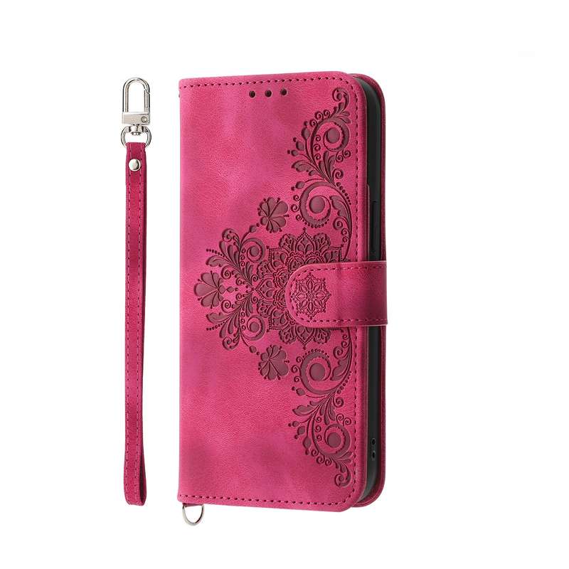 For vivo Y36 Skin Feel Flowers Embossed Wallet Leather Phone Case(Pink)