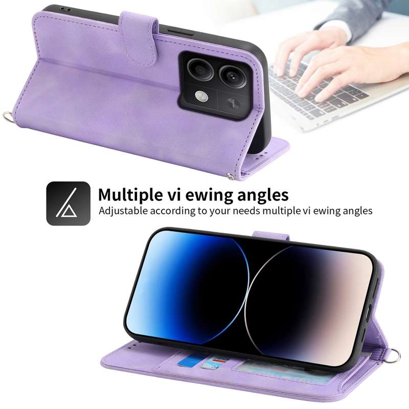 For Xiaomi Redmi Note 13 5G Skin-feel Flowers Embossed Wallet Leather Phone Case(Purple)