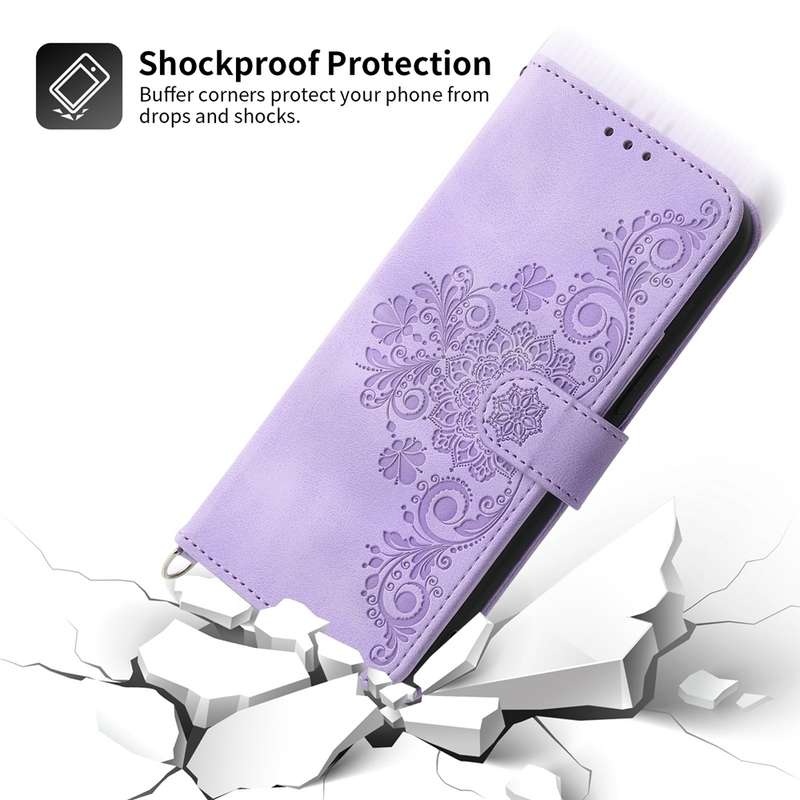 For Xiaomi Redmi Note 13 5G Skin-feel Flowers Embossed Wallet Leather Phone Case(Purple)