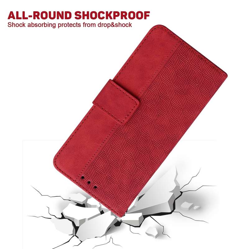 For Motorola Edge 50 Ultra Geometric Embossed Leather Phone Case(Red)