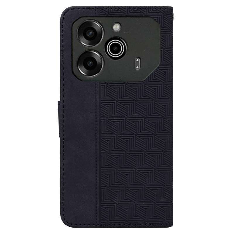 For Tecno Pova 6 Pro / Pova 6 Geometric Embossed Leather Phone Case(Black)