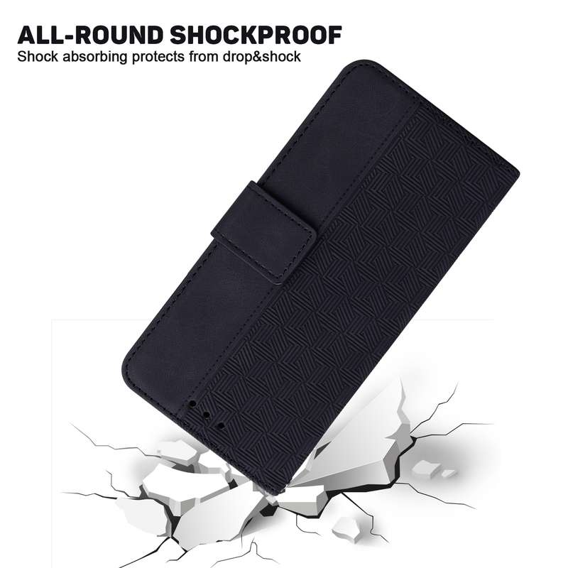 For Tecno Pova 6 Pro / Pova 6 Geometric Embossed Leather Phone Case(Black)