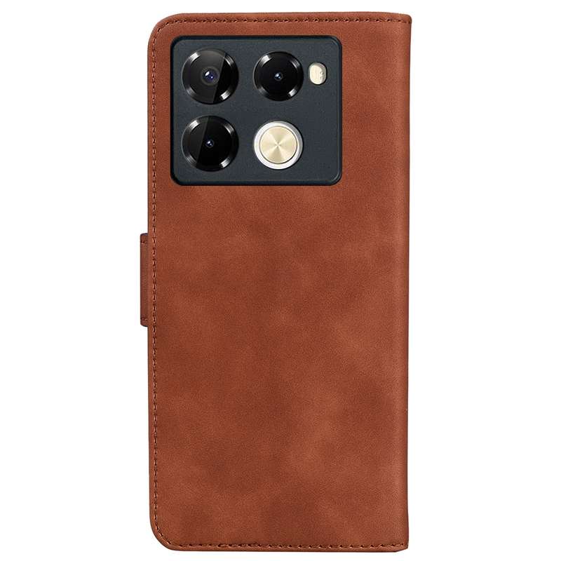 For Infinix Note 40 Pro+ 5G Skin Feel Pure Color Flip Leather Phone Case(Brown)