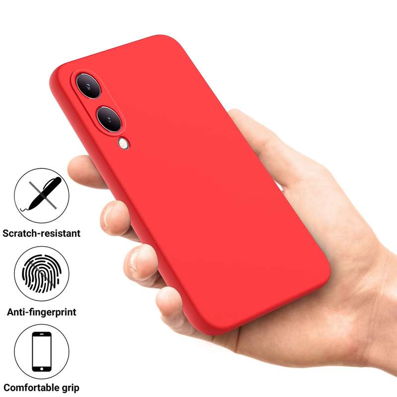 For vivo Y17s 4G Pure Color Liquid Silicone Shockproof Phone Case(Black)