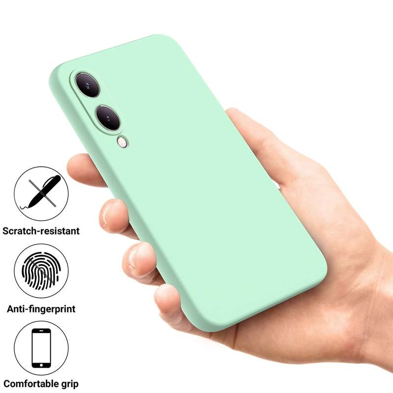 For vivo Y17s 4G Pure Color Liquid Silicone Shockproof Phone Case(Black)