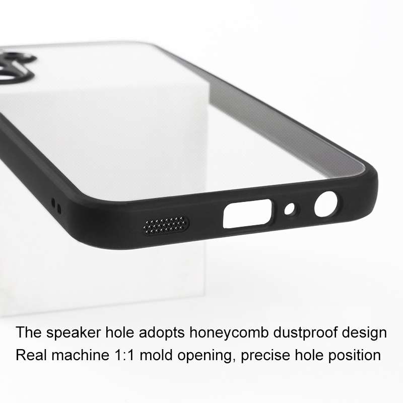For Samsung Galaxy A24 4G Frosted TPU + Transparent PC Phone Case(Black)