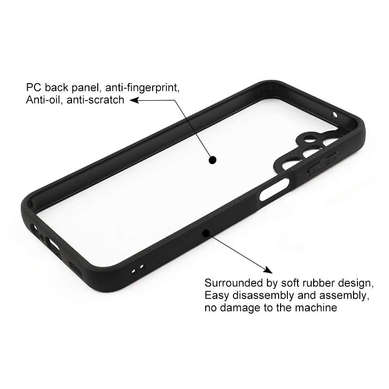 For Samsung Galaxy A24 4G Frosted TPU + Transparent PC Phone Case(Black)