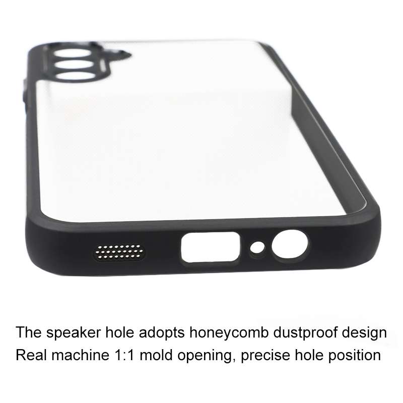 For Samsung Galaxy A14 5G / 4G Frosted TPU + Transparent PC Phone Case(Black)
