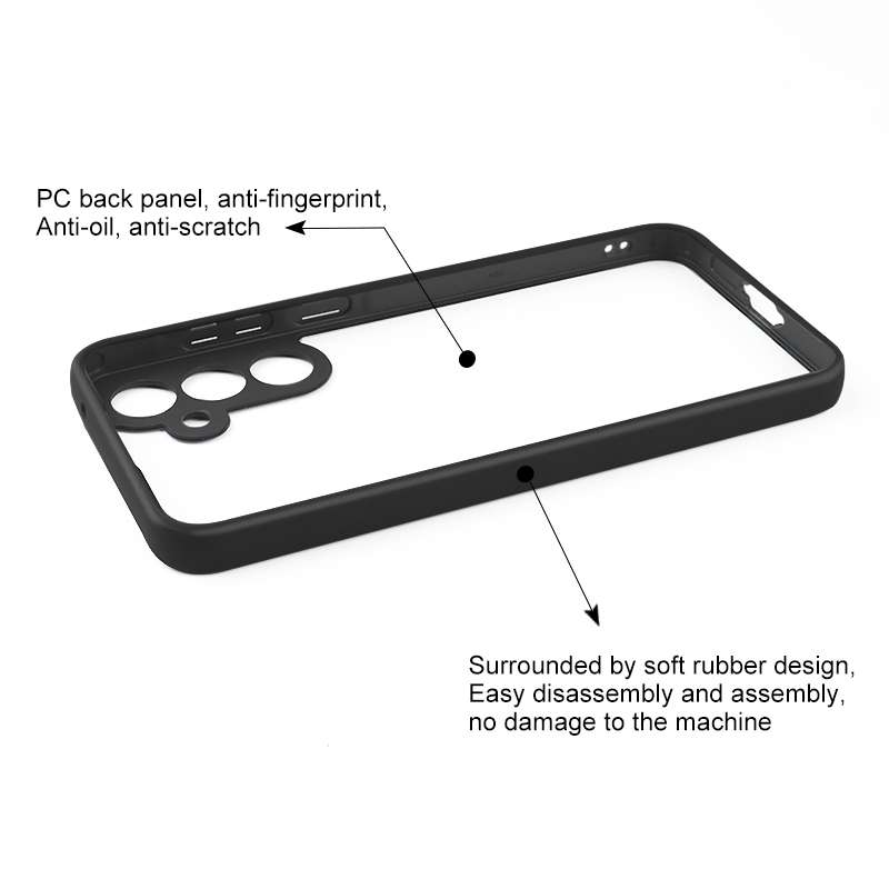 For Samsung Galaxy A14 5G / 4G Frosted TPU + Transparent PC Phone Case(Black)