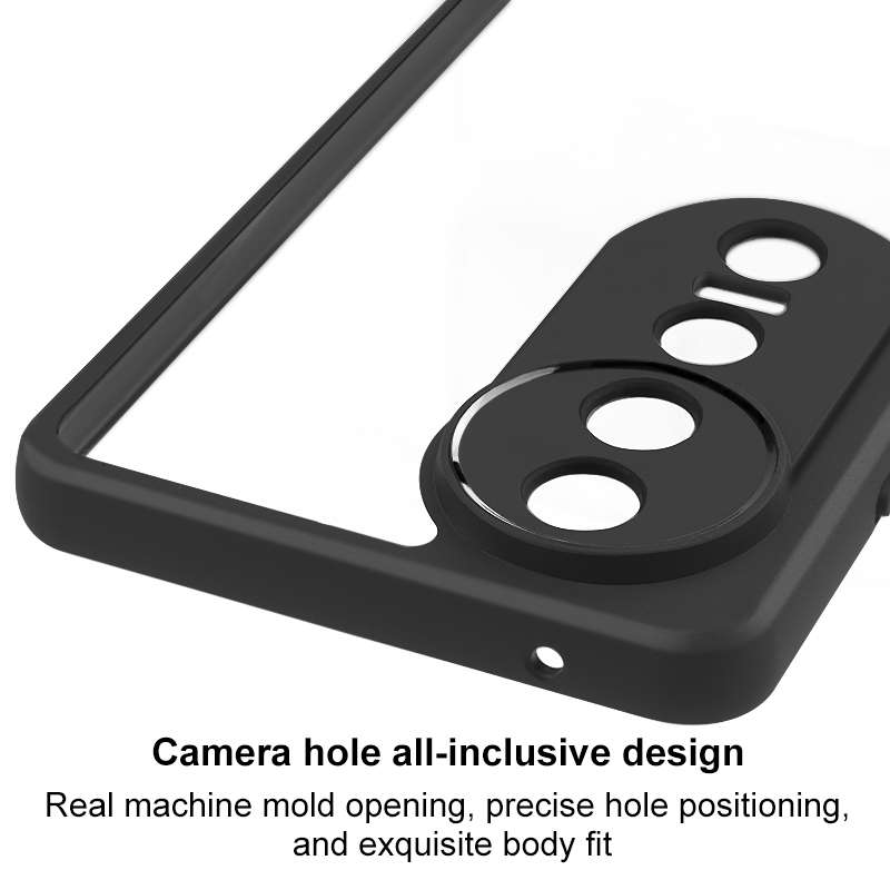 For vivo S19 Frosted TPU + Transparent PC Phone Case(Black)