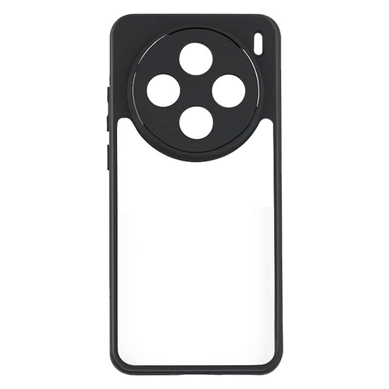 For vivo X200 Frosted TPU + Transparent PC Phone Case(Black)