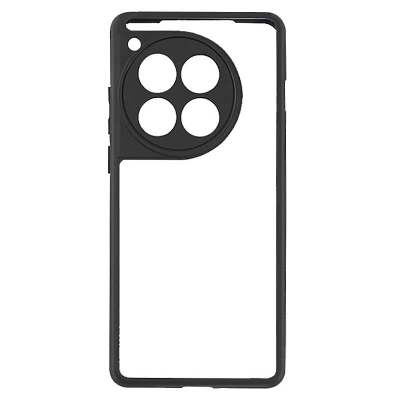 For OnePlus 12 Frosted TPU + Transparent PC Phone Case(Black)