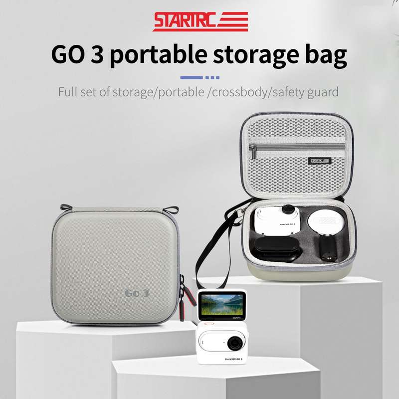For Insta360 GO 3 / GO 3S STARTRC Portable PU Storage Box Case(Grey)