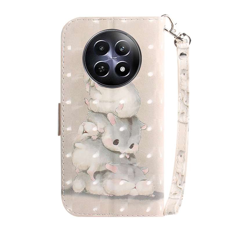 For Realme 12 5G 3D Colored Horizontal Flip Leather Phone Case(Squirrels)
