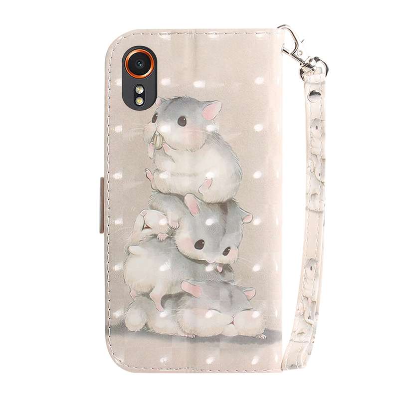 For Samsung Galaxy Xcover7 3D Colored Horizontal Flip Leather Phone Case(Squirrels)