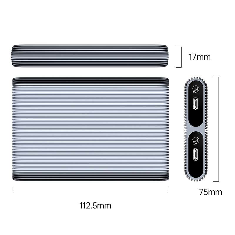 ORICO AM2C3-2SN Dual-bay M.2 NVME + SATA SSD Enclosure(Grey)