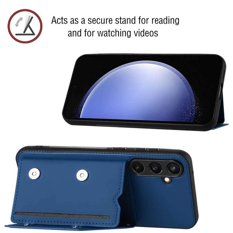 For Samsung Galaxy S23 FE 5G Skin Feel PU + TPU + PC Card Slots Phone Case(Black)