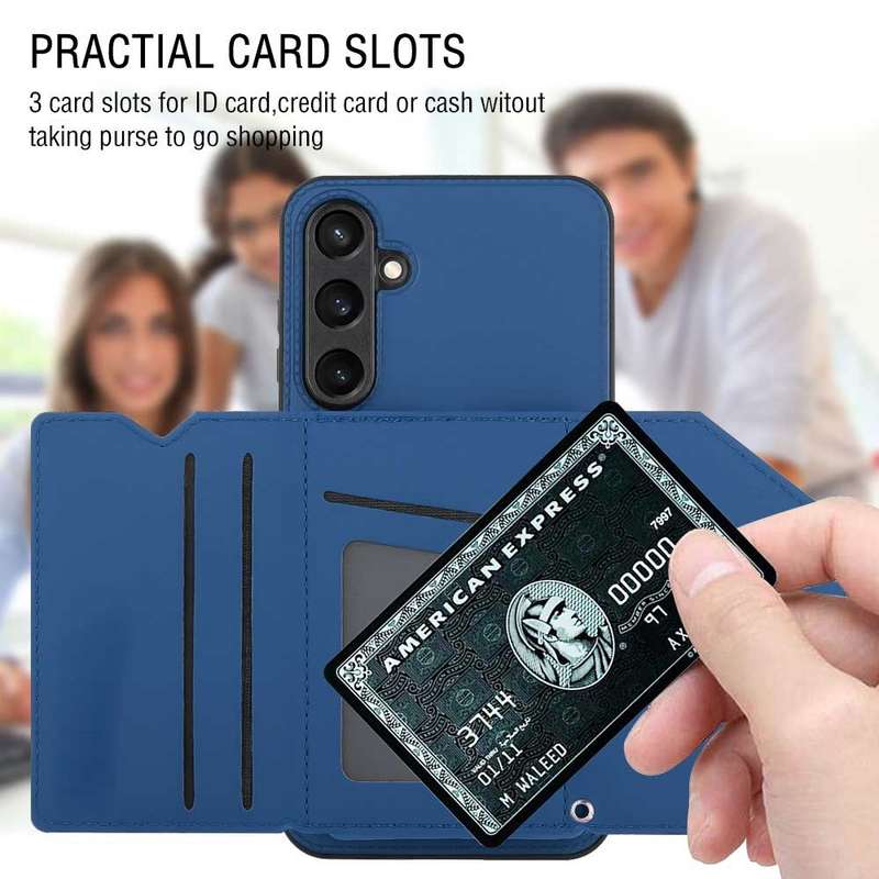 For Samsung Galaxy S23 FE 5G Skin Feel PU + TPU + PC Card Slots Phone Case(Black)