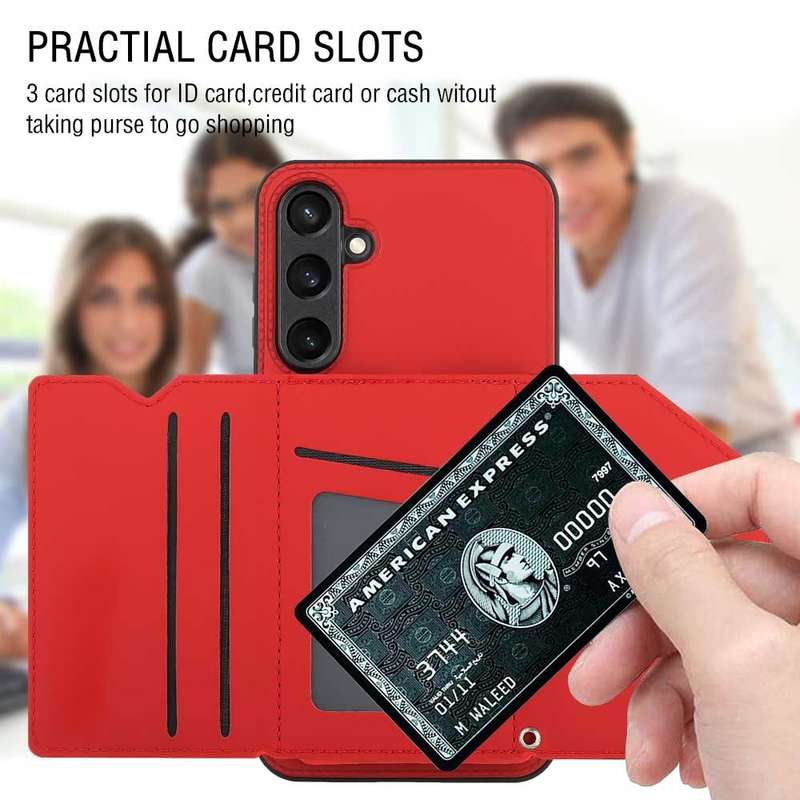 For Samsung Galaxy S23 FE 5G Skin Feel PU + TPU + PC Card Slots Phone Case(Black)